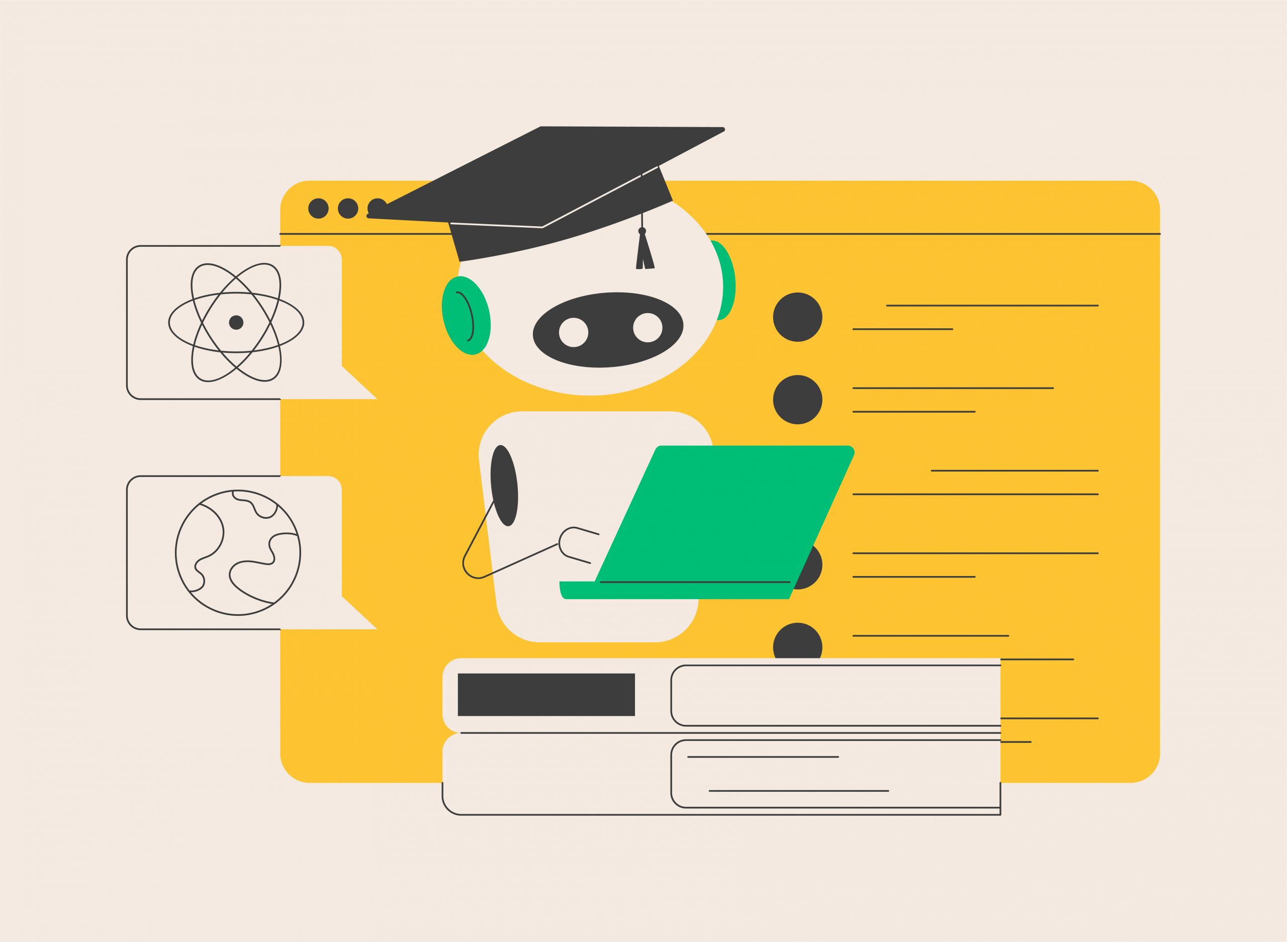 Chatbot self learning abstract concept vector illustration.